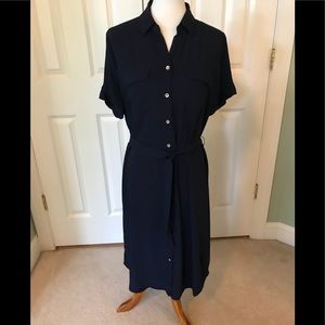 Chico’s Soft Midi Utility Dress, Deep Blue